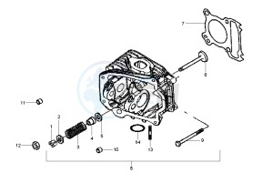 Fly 150 drawing Cilinder head