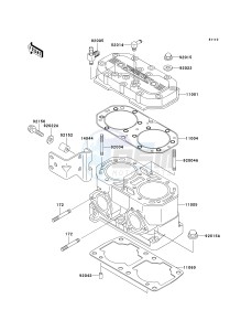 JS 800 A [800 SX-R] (A6F-A9F) A9F drawing CYLINDER HEAD_CYLINDER