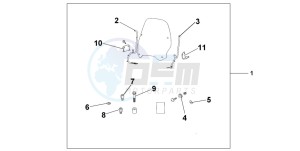 PES150R 125 drawing WINDSHIELD EXCL KNUCKLE GUARDS