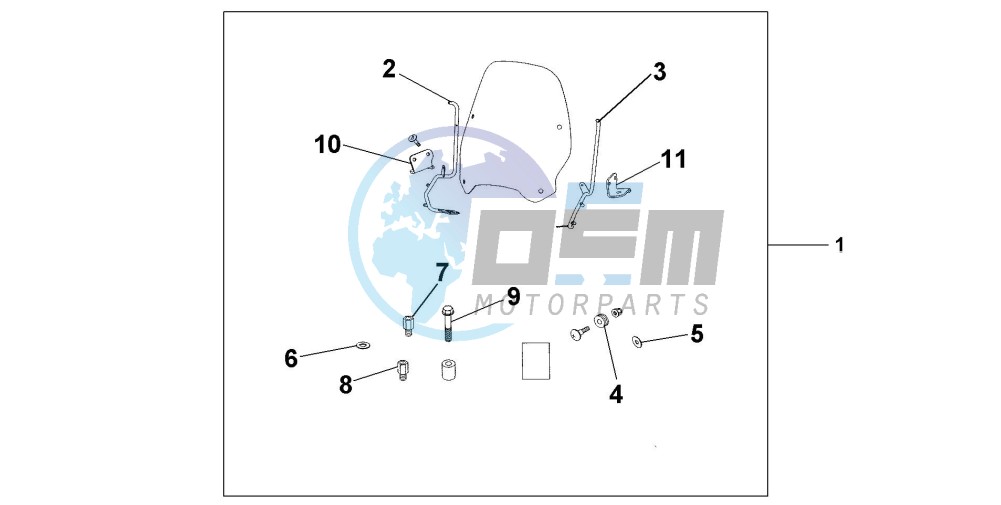 WINDSHIELD EXCL KNUCKLE GUARDS