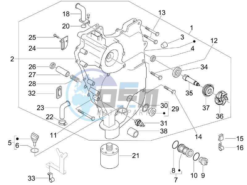 Flywheel magneto cover - Oil filter