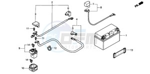 CB900F HORNET 900 drawing BATTERY