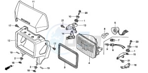 XR250R drawing HEADLIGHT (CL/DK/ED/U)