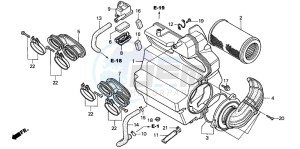 CB600F CB600F drawing AIR CLEANER (CB600F2/F22)