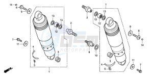 VTX1800C1 drawing REAR CUSHION (VTX1800C15/6/7/8)