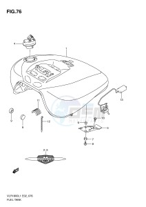 VLR1800 (E2) drawing FUEL TANK (VLR1800TL1 E19)