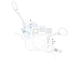 Primavera 150 4T 3V iGET (APAC) (AU, CN, EX, RI, TN) drawing Driving mirror/s