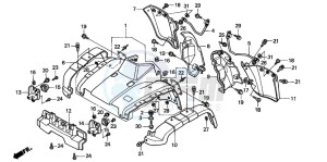 TRX400FW FOURTRAX FOREMAN drawing FRONT FENDER (1)