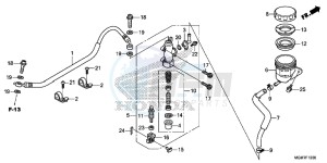 CB600FD Hornet 3ED drawing REAR BRAKE MASTER CYLINDER (CB600F)