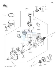 KX85-II KX85DJF EU drawing Crankshaft/Piston(s)