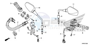 CB1000RD CB1000R UK - (E) drawing SWITCH/ CABLE/ MIRROR