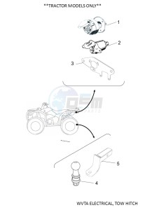 YFM700FWBD KODIAK 700 EPS (B5KN) drawing WVTA ELECTRICAL, TOW HITCH