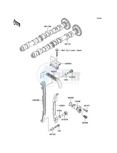 Z1000 ZR1000B8F FR GB XX (EU ME A(FRICA) drawing Camshaft(s)/Tensioner