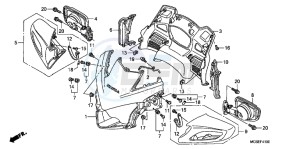 ST1300AE Pan Europoean - ST1300 UK - (E) drawing UPPER COWL