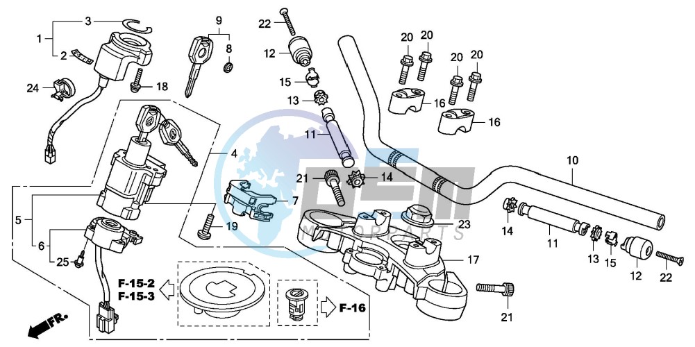 HANDLE PIPE/TOP BRIDGE (CBF600S8/SA8/N8/NA8)