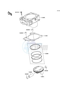 KLX450R KLX450A8F EU drawing Cylinder/Piston(s)