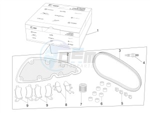 MP3 500 MAXI SPORT-BUSINESS-ADVANCED E4 ABS (EMEA-APAC) drawing Complete wear and maintenance kit