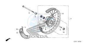 CRF70FB CRF70F ED drawing FRONT WHEEL