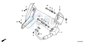 CBR125RSD CBR125RS UK - (E) drawing EXHAUST MUFFLER