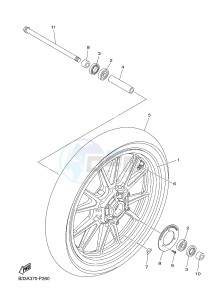 XVS950CR BOLT C-SPEC (B33J) drawing FRONT WHEEL