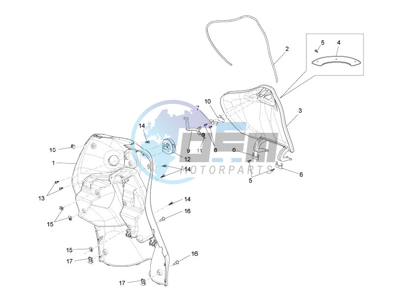 Front glove-box - Knee-guard panel