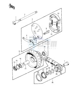 KE 125 A [KE125] (A7-A8) [KE125] drawing FRONT HUB_BRAKE -- 80-81 A7_A8- -