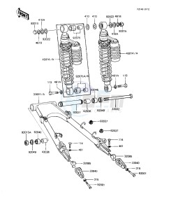 KZ 1000 R [EDDIE LAWSON REPLICA] (R1-R2) [EDDIE LAWSON REPLICA] drawing SWING ARM_SHOCK ABSORBERS