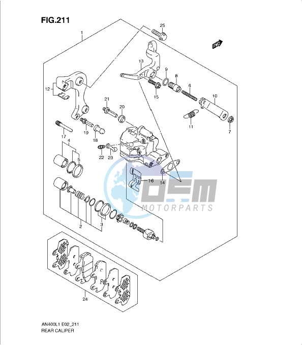 REAR CALIPER (AN400AL1 E24)