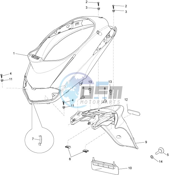 Rear cover - Splash guard