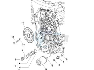 Liberty 200 4t (N15000U01) drawing Flywheel magneto cover - Oil filter