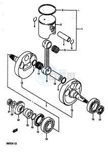 RM250 (G-H) drawing CRANKSHAFT (MODEL H)