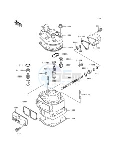 KX 125 H [KX125] (H1-H2) [KX125] drawing CYLINDER HEAD_CYLINDER-- KX125-H1- -