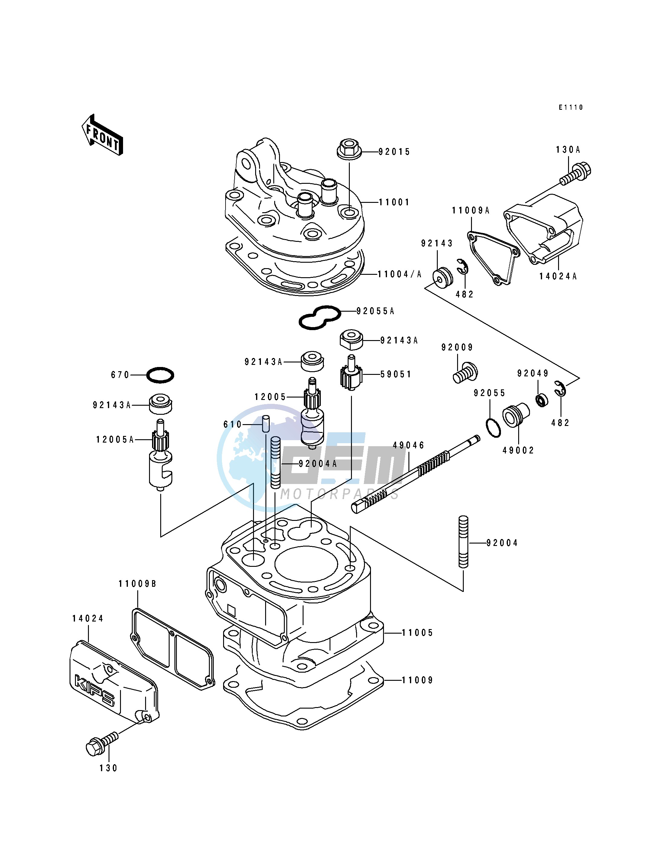 CYLINDER HEAD_CYLINDER-- KX125-H1- -