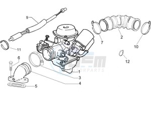 Liberty 150 4t 2v e3 ptt ( Libano - Israele ) Libanon - Israel drawing Carburettor assembly - Union pipe