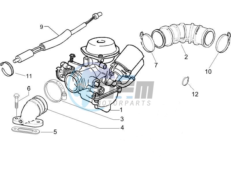 Carburettor assembly - Union pipe