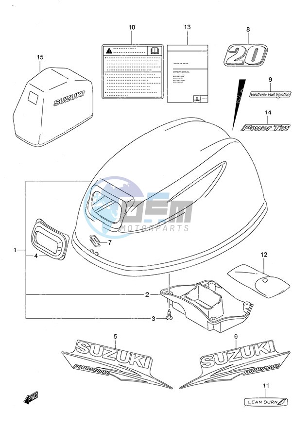 Engine Cover Remote Control w/Power Tilt Tiller Handle w/Power Tilt