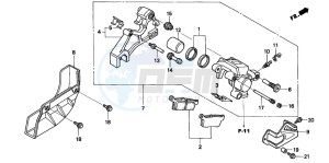 XR250R drawing REAR BRAKE CALIPER