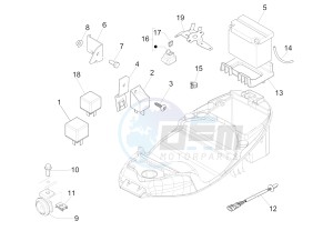 Liberty 125 4T PTT E3 (E) (EMEA) drawing Remote control switches - Battery - Horn