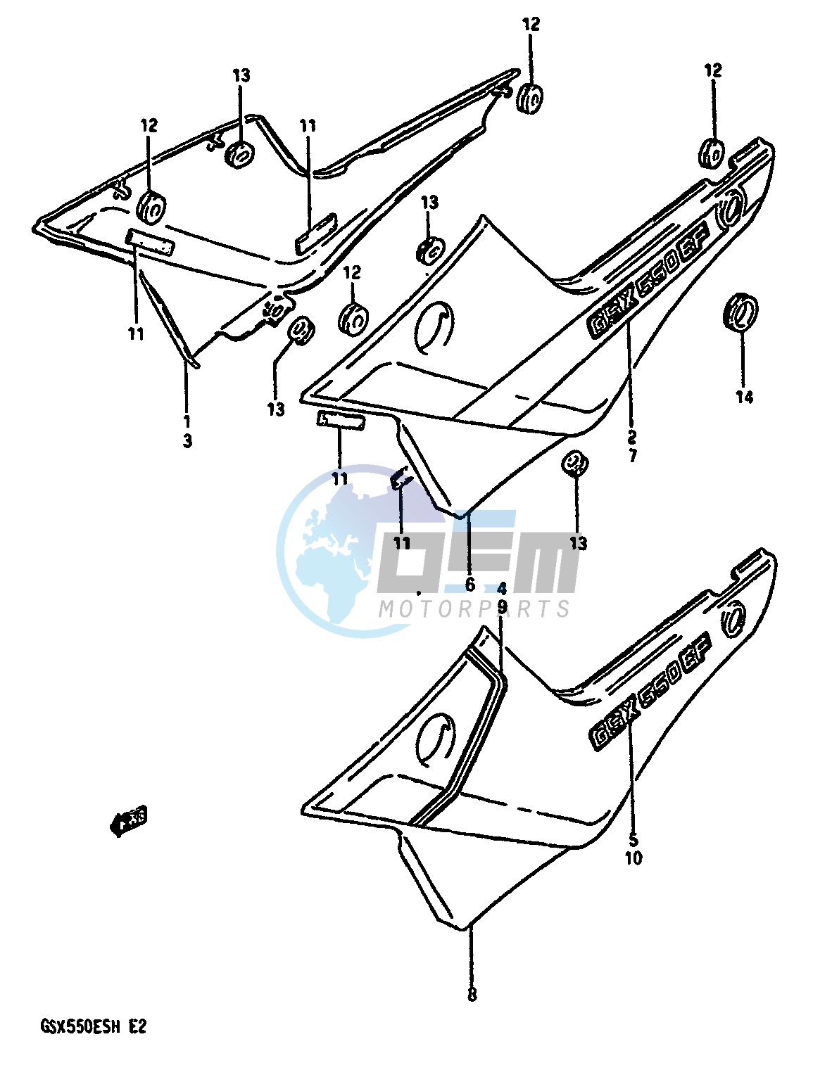 FRAME COVER (GSX550EFF EFG)