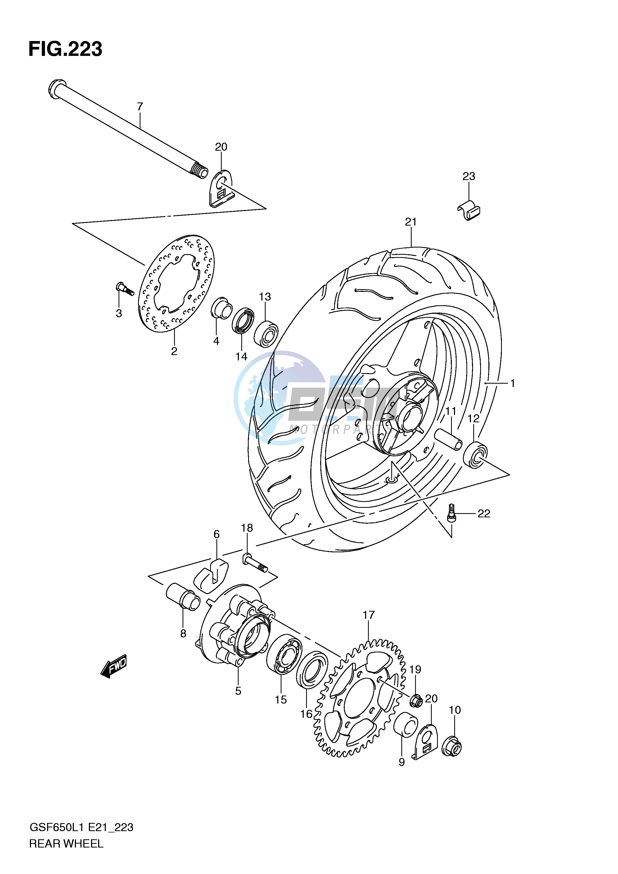 REAR WHEEL (GSF650L1 E21)