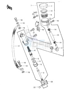 KZ 1000 E [SHAFT] (E1-E2) [SHAFT] drawing REAR MASTER CYLINDER -- KZ1000-E2- -