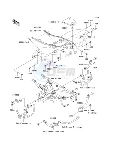 KSV 700 B [KFX 700] (B6F-B9F) B9F drawing REAR FENDER-- S- -