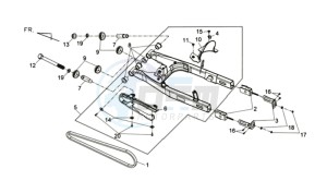 WOLF 125 EFI drawing REAR FORK - REAR SUSPENSION