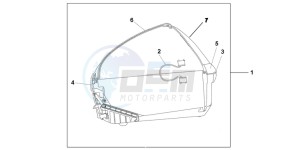 XL700VAB TRANSALP E drawing 45L TOP BOX SHASTA WHI TE/ BLUE