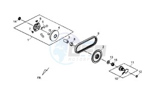 JET 4 R50 NAKED drawing CLUTCH / V BELT