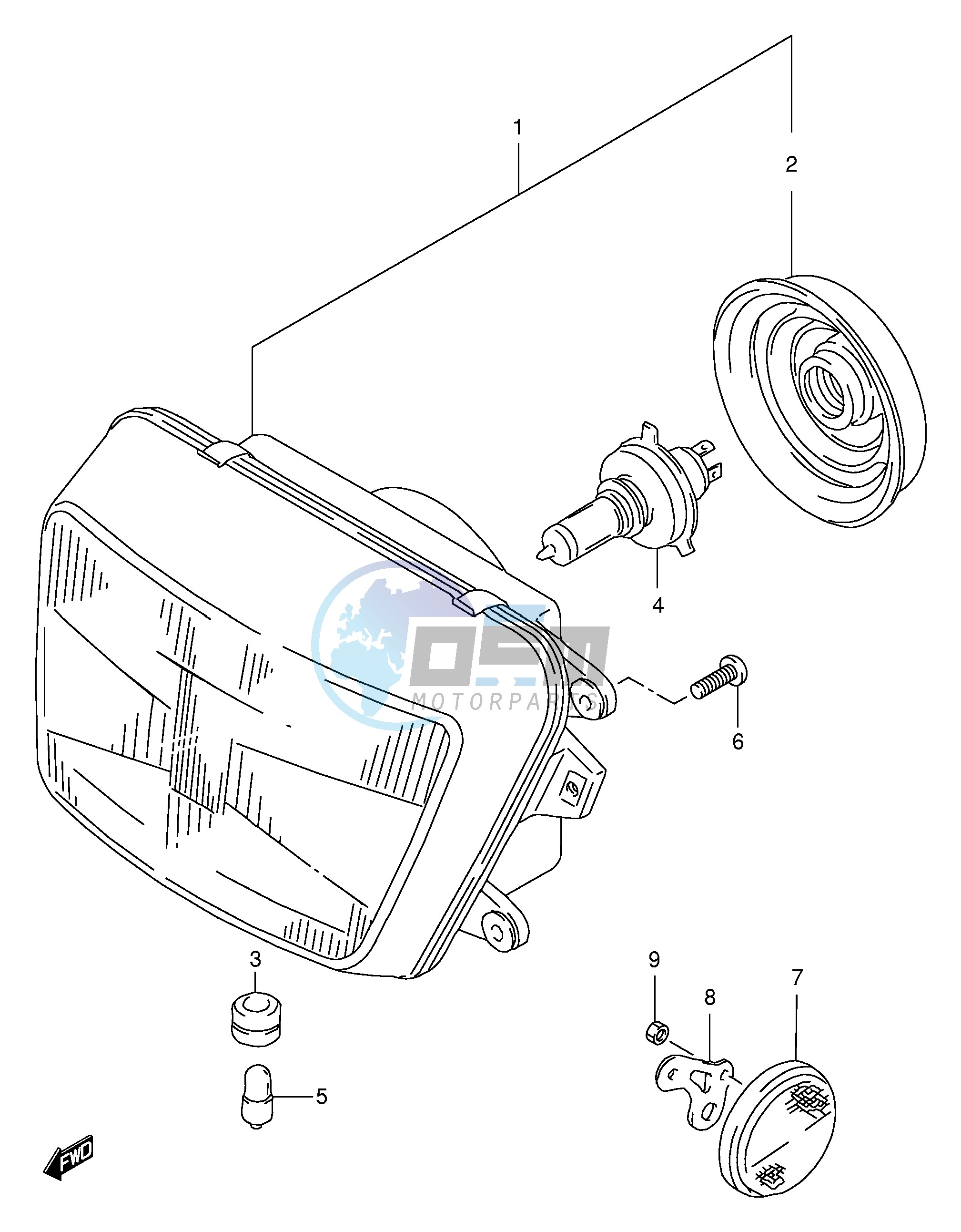 HEADLAMP (GSF600ST SV SW SX SUT SUV SUW SUX)