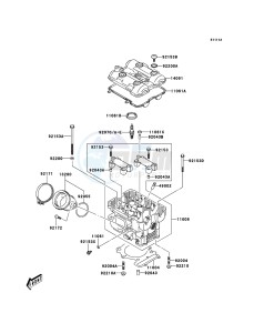 KLV1000 LV1000-A2H GB XX (EU ME A(FRICA) drawing Cylinder Head(Rear)