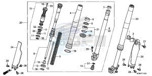 CRF250RE CRF250R Europe Direct - (ED) drawing FRONT FORK (CRF250RE)