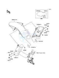 Z1000 ZR1000DBF FR GB XX (EU ME A(FRICA) drawing Front Fender(s)