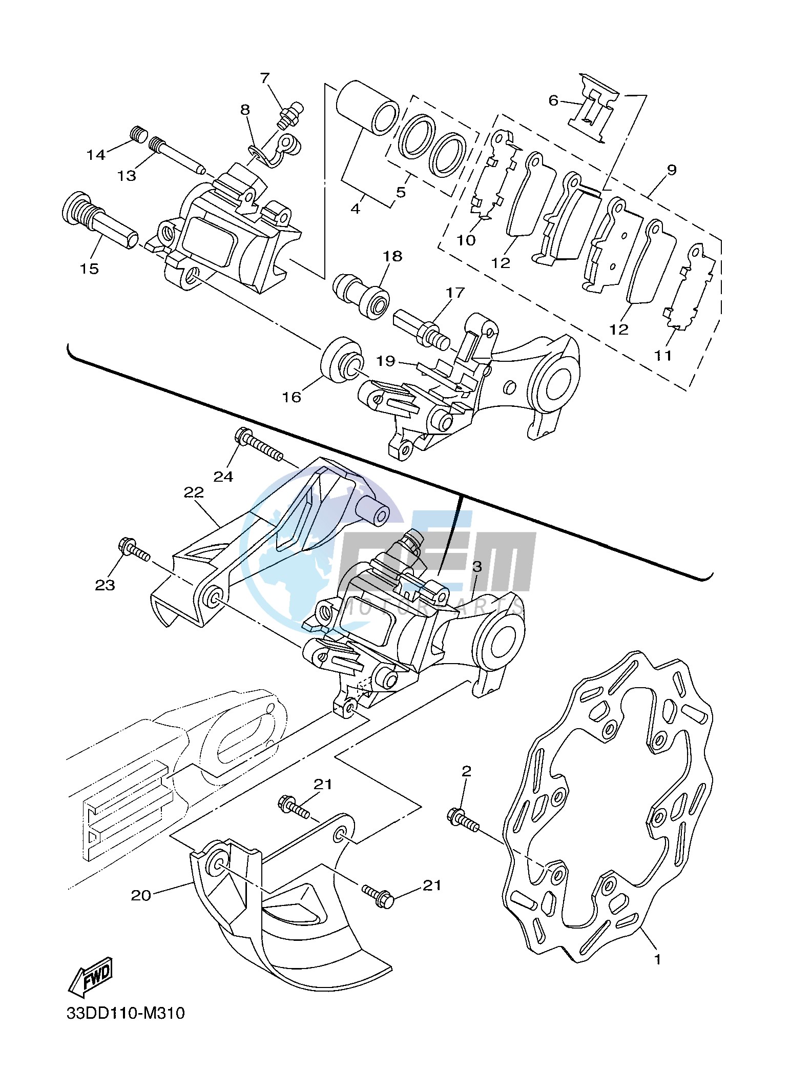 REAR BRAKE CALIPER